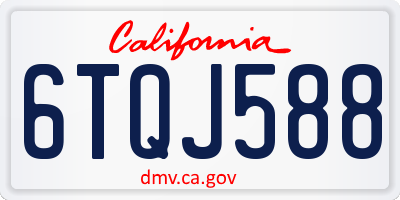 CA license plate 6TQJ588