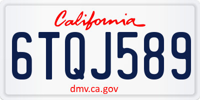 CA license plate 6TQJ589