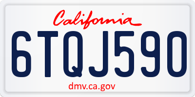 CA license plate 6TQJ590