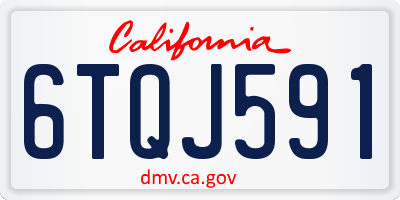 CA license plate 6TQJ591