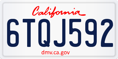 CA license plate 6TQJ592