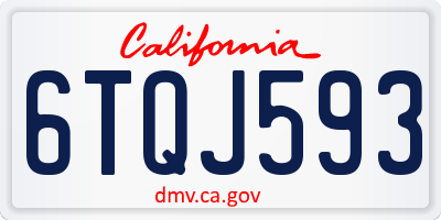 CA license plate 6TQJ593