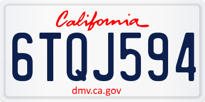 CA license plate 6TQJ594