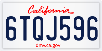 CA license plate 6TQJ596