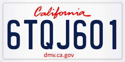 CA license plate 6TQJ601