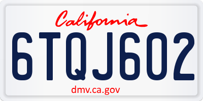 CA license plate 6TQJ602