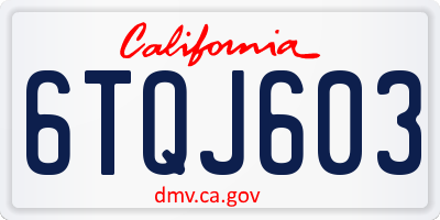 CA license plate 6TQJ603