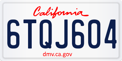 CA license plate 6TQJ604