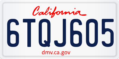 CA license plate 6TQJ605