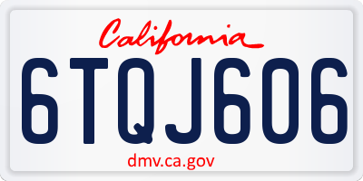 CA license plate 6TQJ606