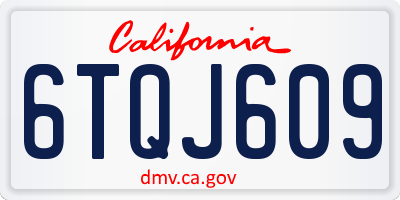 CA license plate 6TQJ609