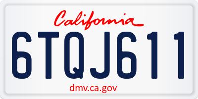 CA license plate 6TQJ611