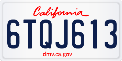 CA license plate 6TQJ613