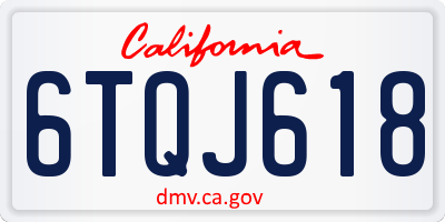 CA license plate 6TQJ618