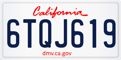 CA license plate 6TQJ619