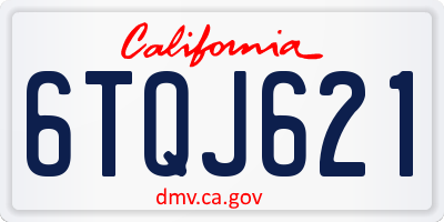 CA license plate 6TQJ621