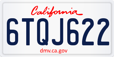 CA license plate 6TQJ622