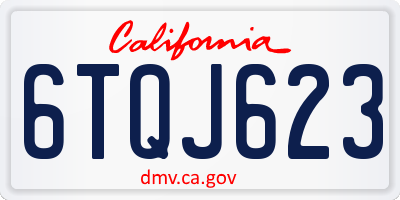 CA license plate 6TQJ623