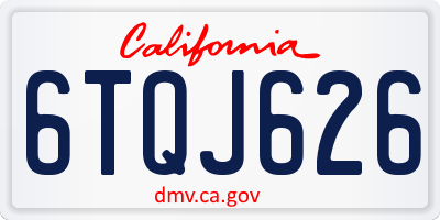 CA license plate 6TQJ626