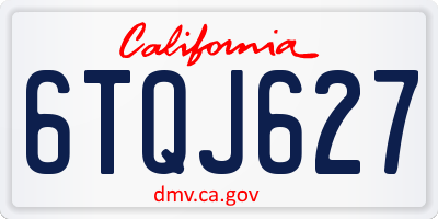 CA license plate 6TQJ627