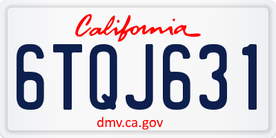 CA license plate 6TQJ631