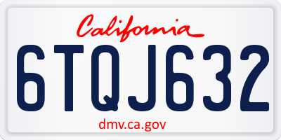 CA license plate 6TQJ632