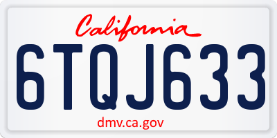 CA license plate 6TQJ633