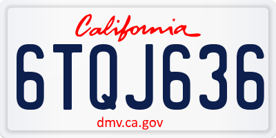 CA license plate 6TQJ636