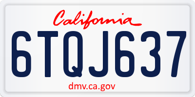 CA license plate 6TQJ637