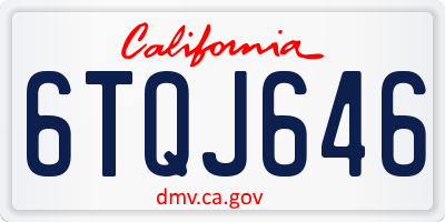 CA license plate 6TQJ646