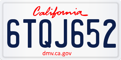 CA license plate 6TQJ652