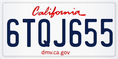 CA license plate 6TQJ655