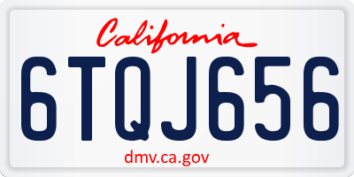 CA license plate 6TQJ656