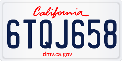 CA license plate 6TQJ658