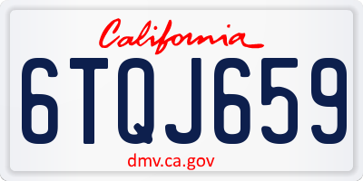 CA license plate 6TQJ659
