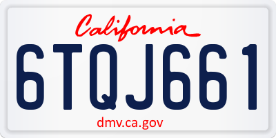 CA license plate 6TQJ661