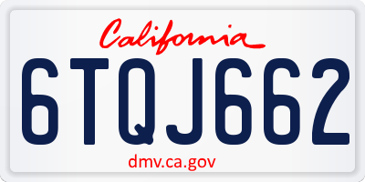 CA license plate 6TQJ662