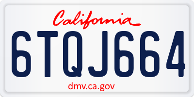 CA license plate 6TQJ664