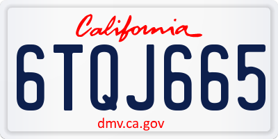 CA license plate 6TQJ665