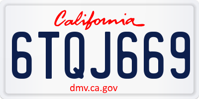 CA license plate 6TQJ669