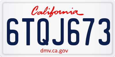 CA license plate 6TQJ673