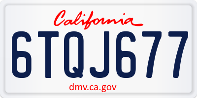 CA license plate 6TQJ677