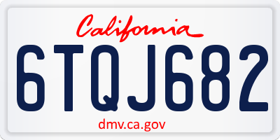 CA license plate 6TQJ682