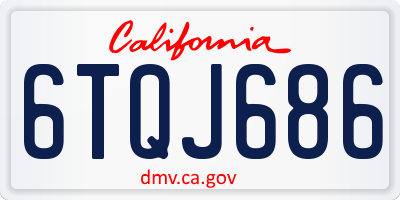 CA license plate 6TQJ686