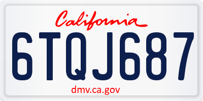 CA license plate 6TQJ687