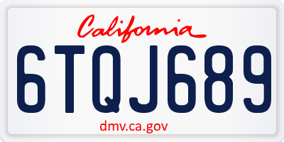 CA license plate 6TQJ689