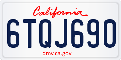 CA license plate 6TQJ690