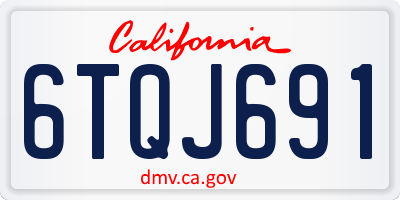 CA license plate 6TQJ691