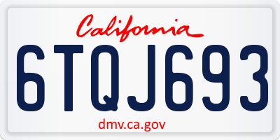 CA license plate 6TQJ693