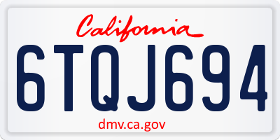 CA license plate 6TQJ694